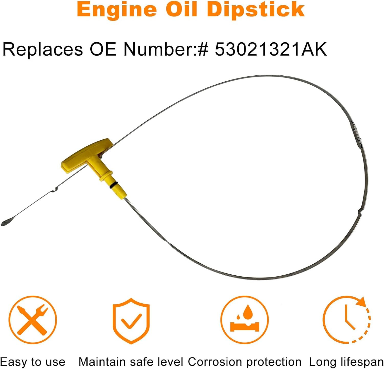 Engine Oil Level Dipstick Fluid Indicator, for 2011-2019 Ram 1500, 2011-2017 Ram