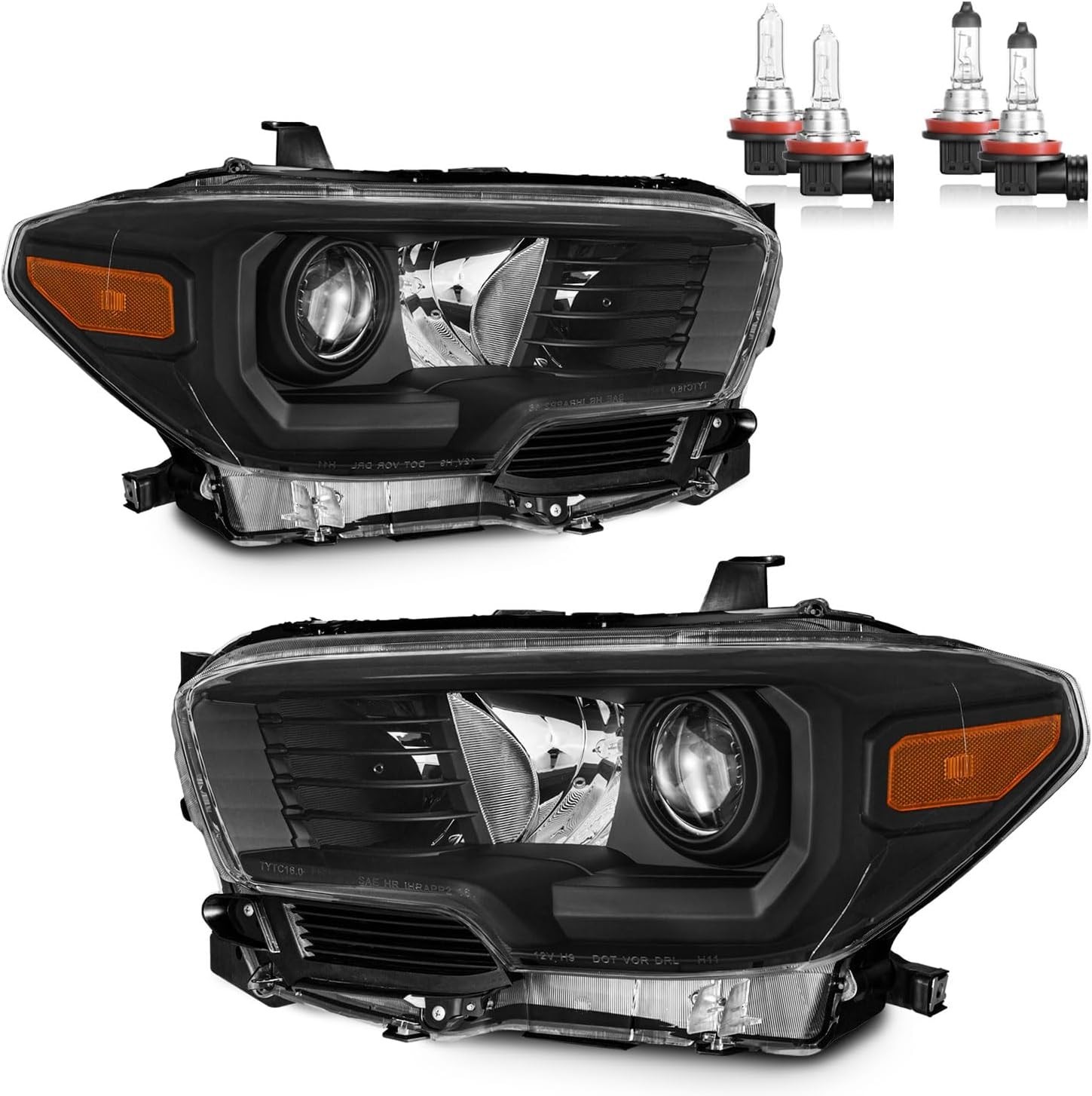 Headlight Assembly Pair for 2016-2023 Toyota Tacoma w/o LED DRL