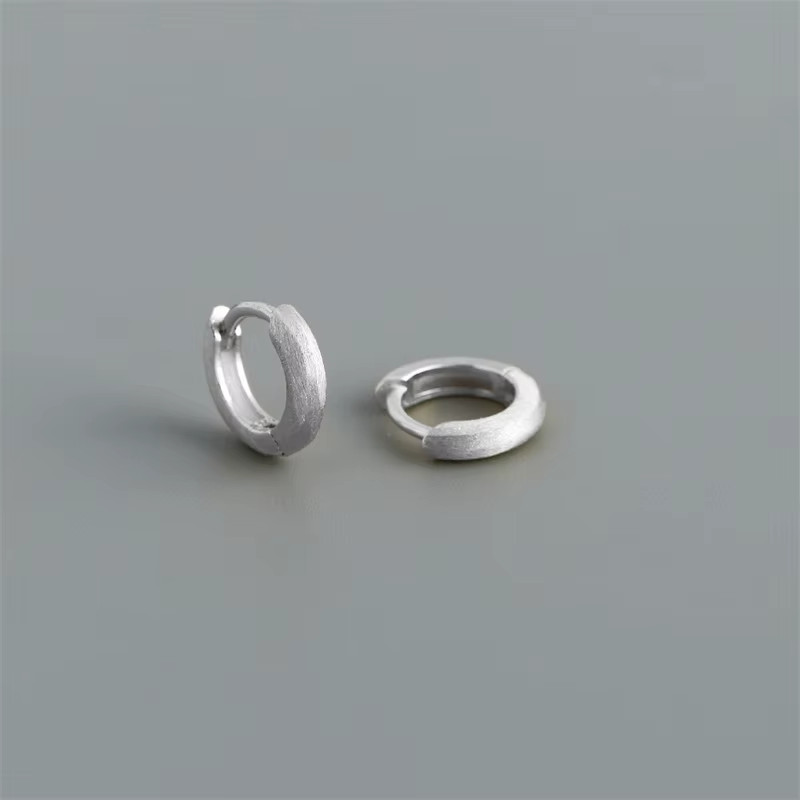 Real 925 Sterling Silver Minimalist Bohemian round Ear Buckle for Women Punk Uni