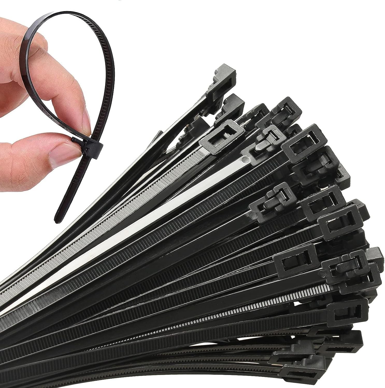 VTECHOLOGY 100Pcs 18Inch Heavy Duty Industrial Reusable Cable Wrap Ties