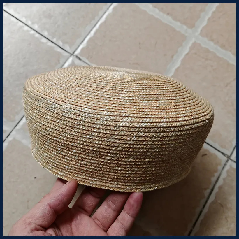 French Beret Hat Women Straw Cap Summer Woven Sun Hat Church Derby Party
