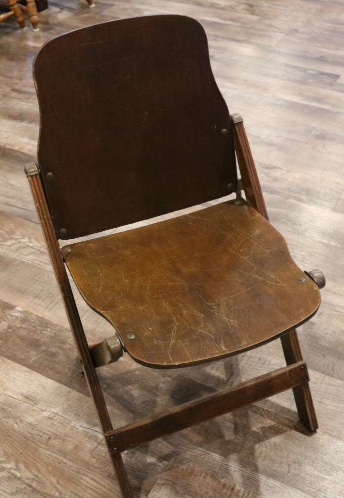 Vintage ~1930 Wooden Folding Chair by American Seating Company Grand Rapids
