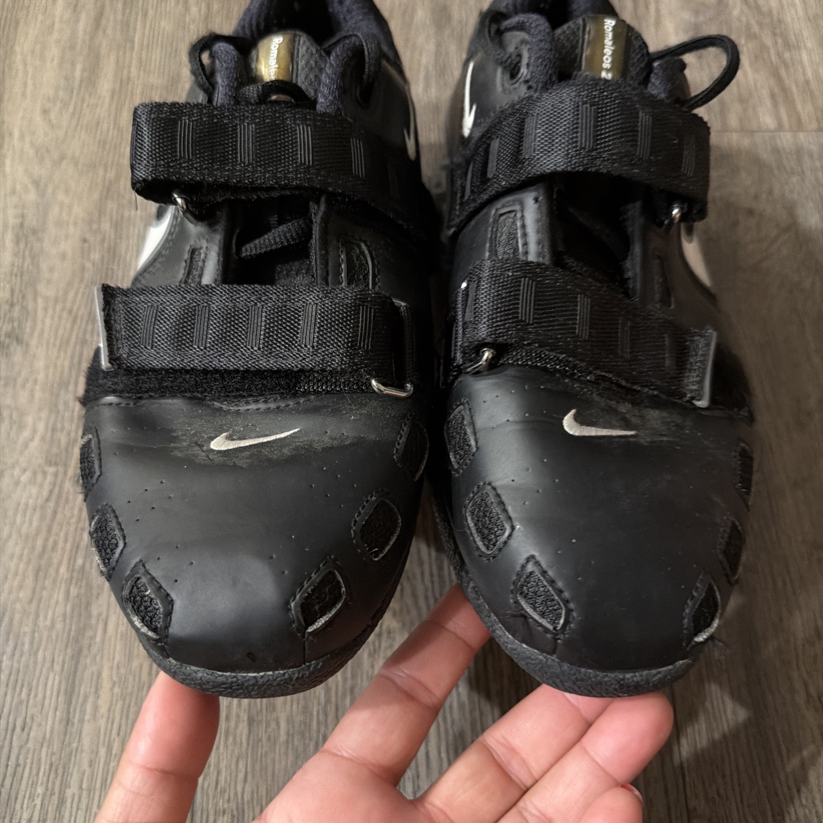 Nike Mens Romaleos 2 476927-010 Black Leather Weightlifting Shoes Men’s US 8.5