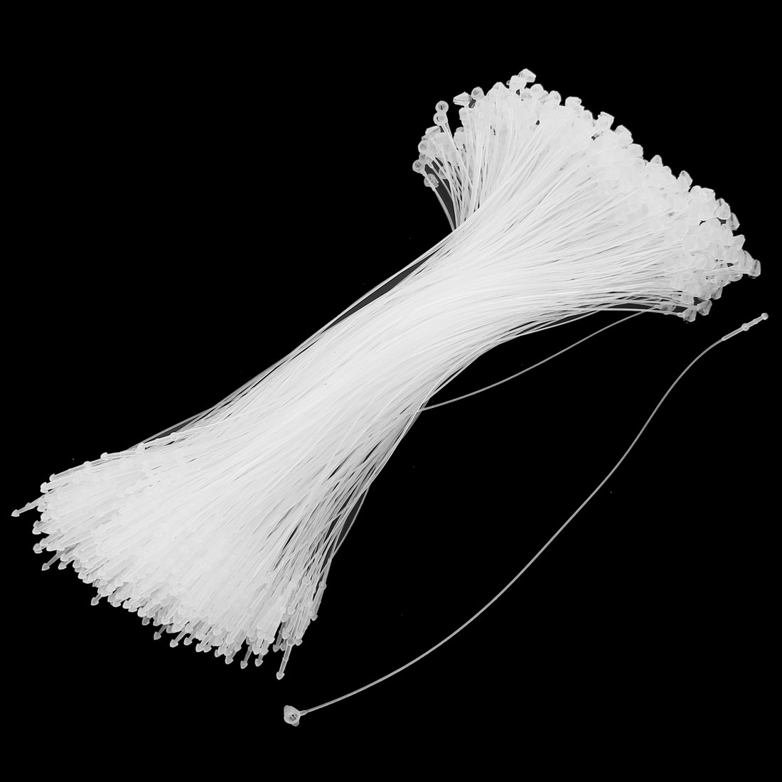 500Pcs Snap Lock Pin Security Loop Plastic Tag Fastener Tie White 7"