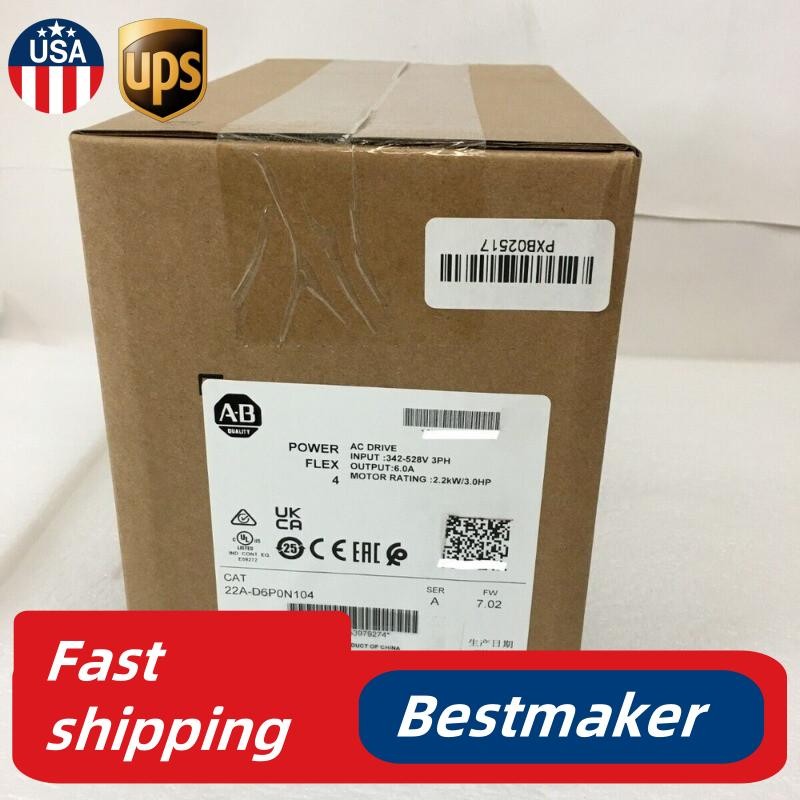 New 2022 AB 22A-D6P0N104 PowerFlex 4 2.2 kW 3 Hp AC Drive 22A-D6P0N104 US STOCK