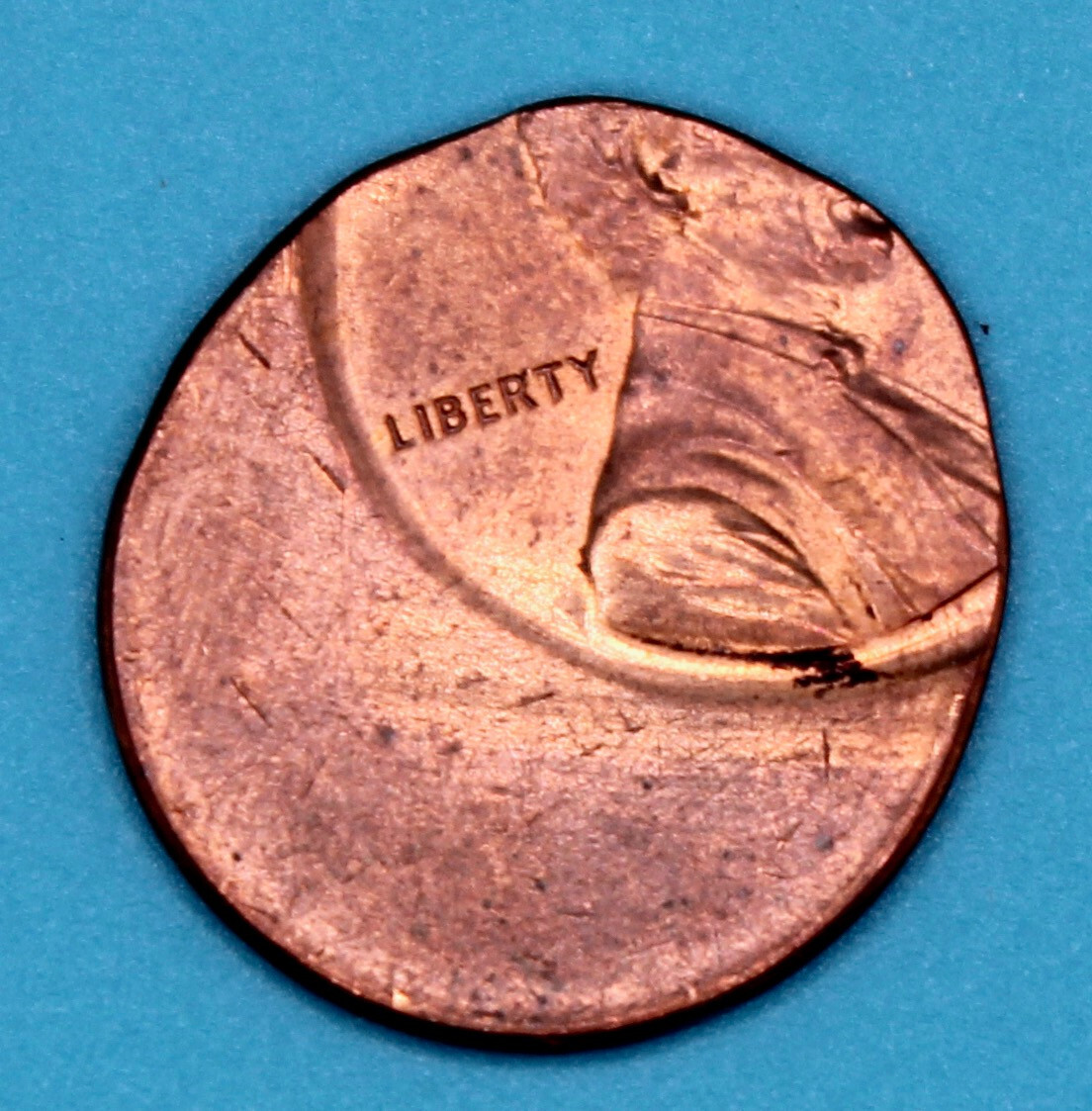 Original No Date Lincoln Penny Error Off Center Misaligned #2