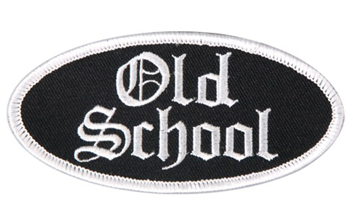 OLD SCHOOL OVAL EMBROIDERED 4 INCH IRON ON MC BIKER PATCH BY MILTACUSA