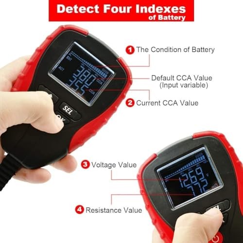 12V Car Battery Tester, Auto Battery Load Analyzer with LCD Display - Test red