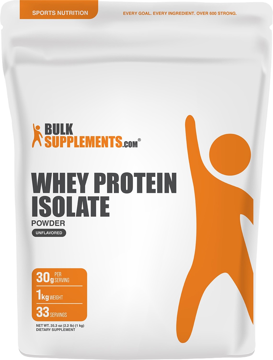 BulkSupplements Whey Protein Isolate 90% Powder - 30g per Serving