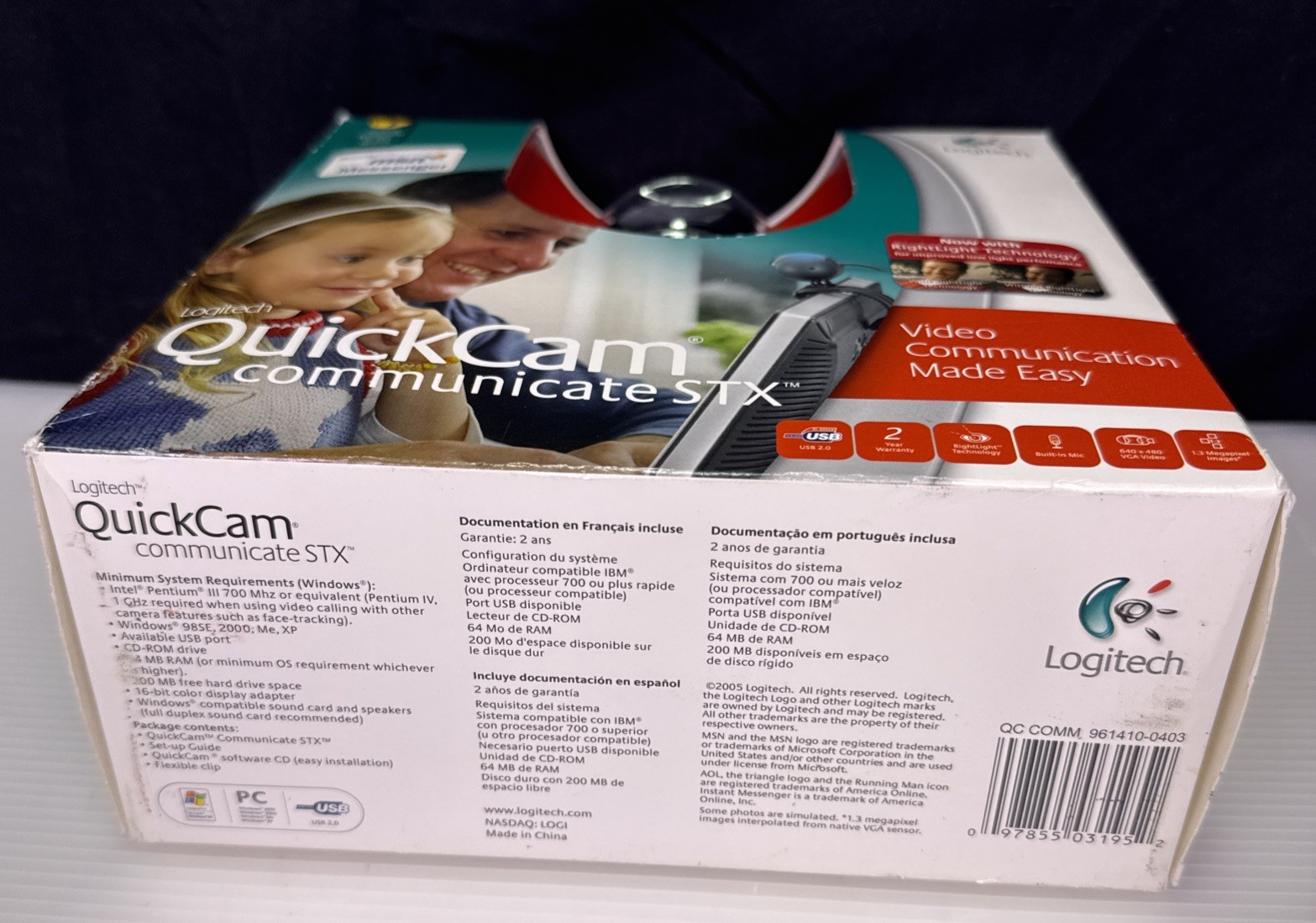 Logitech Quickcam Communicate STX Webcam For PC New Open Box