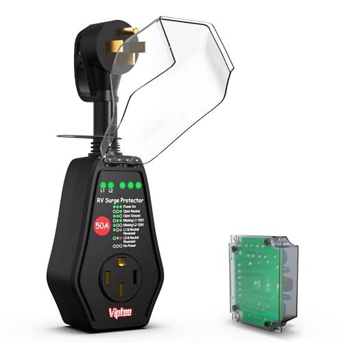 50A RV Surge Protector with Replaceable Module & Extra Module, LED and Module