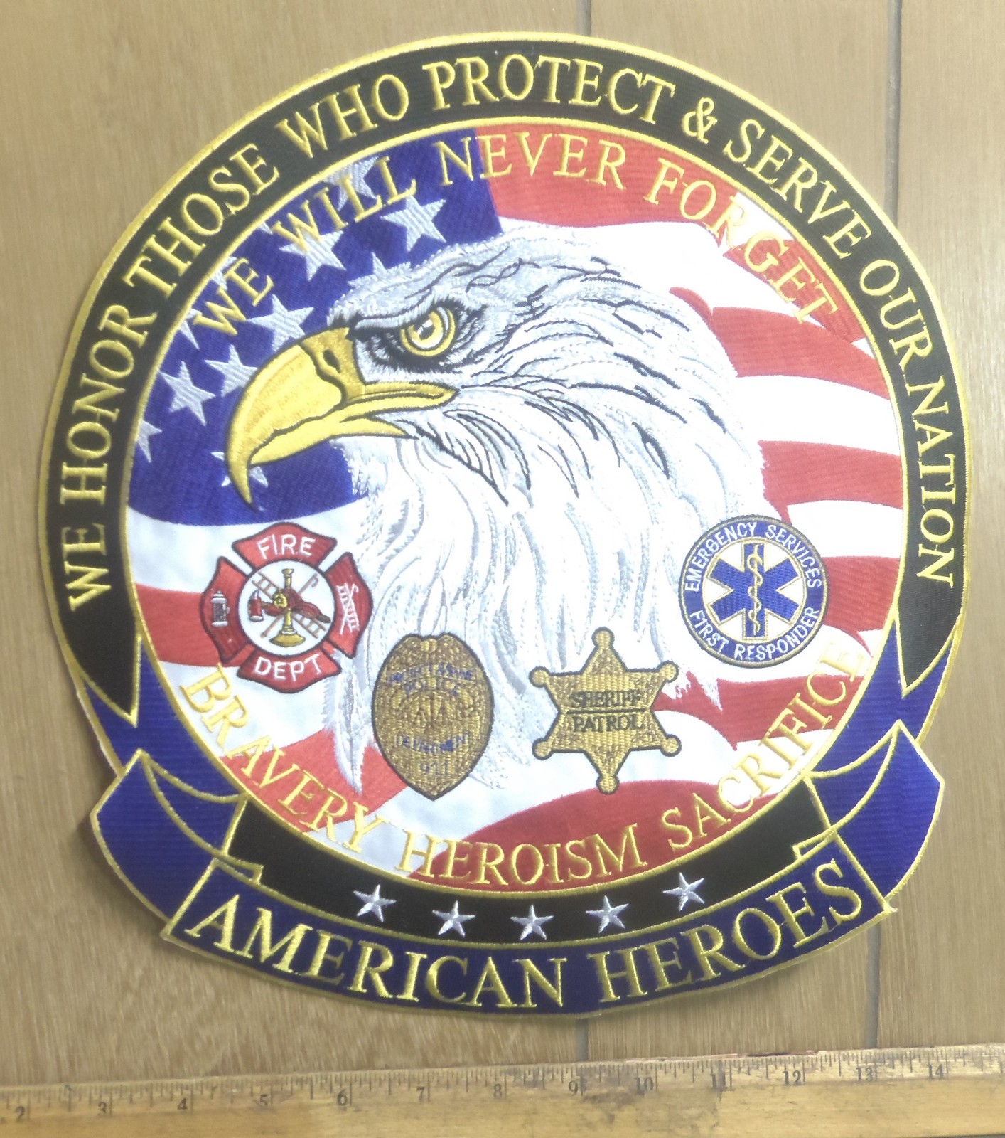 American Heroes – Emergency Services – Embroidered Back Patch