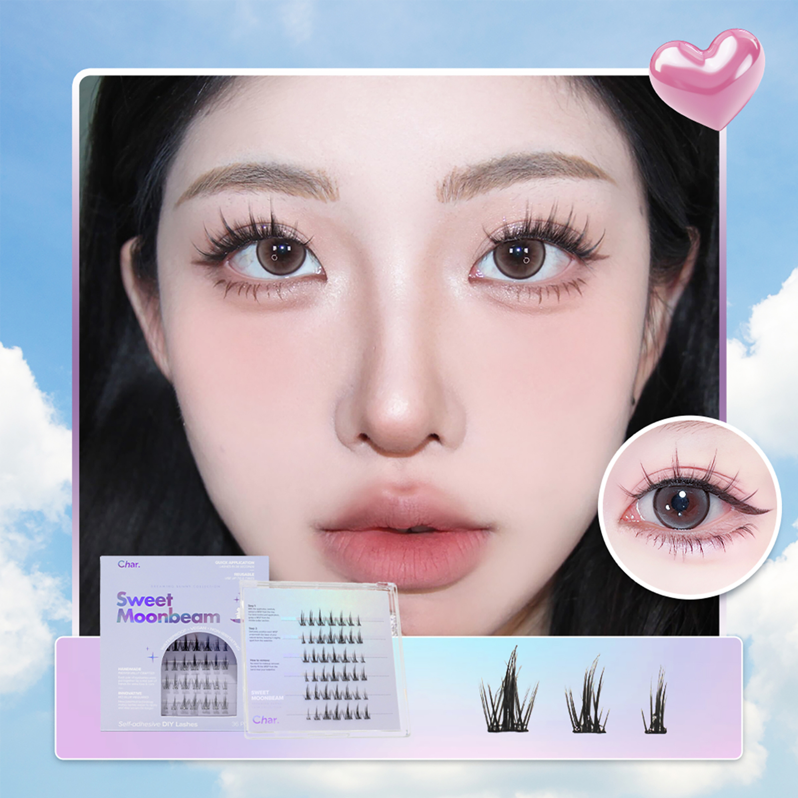 Eye Lashes - Sweet Moonbeam by Char Cosmetics for Women - 42 Pc Eyelashes