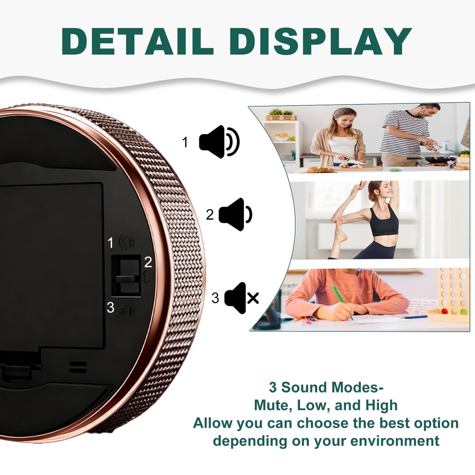 Digital Kitchen Timer, Magnetic Countdown Countup Visual Timer with Large LED...