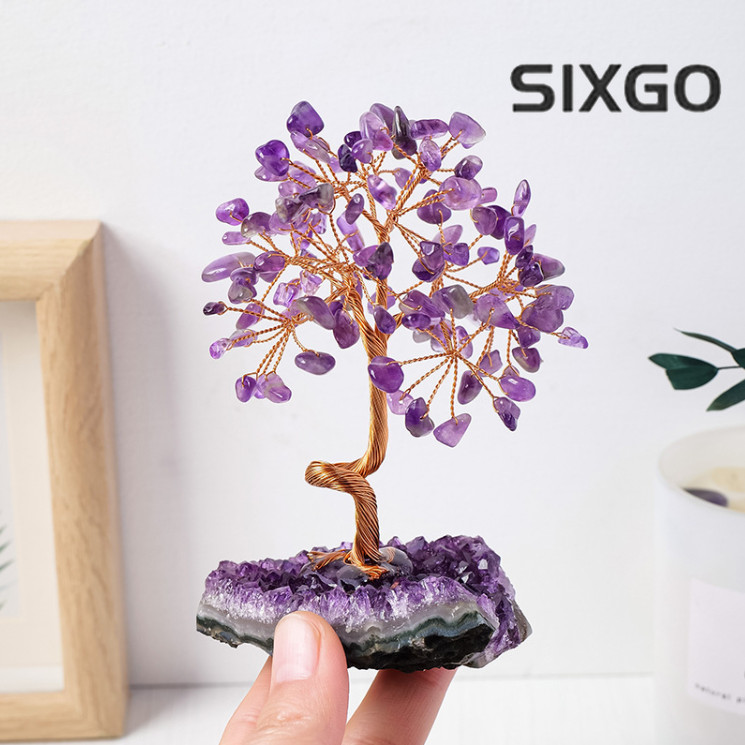 Luck tree!!! Natural pretty amethyst Purple crystal gem tree