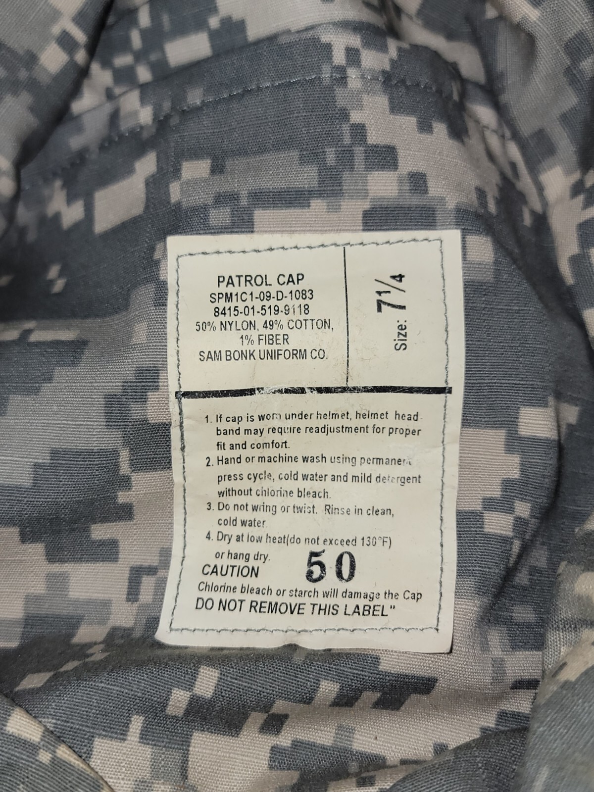 Surplus Digital Camo Patrol Cap Size 7 1/4