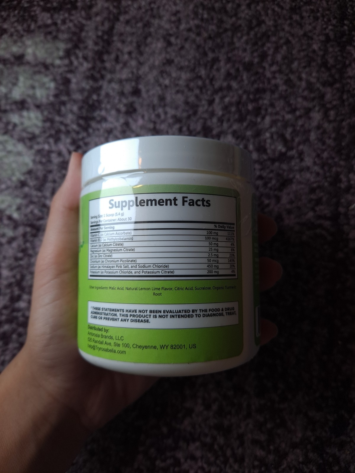 Rosabella Electrolytes Hydration Powder Electrolyte Drink Lemon Lime Exp 9/27