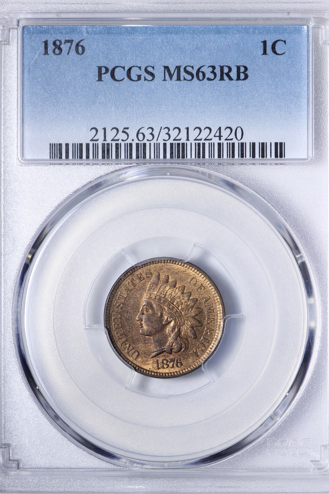 BU 1876 Indian Head Cent Penny PCGS MS63RB STEFI