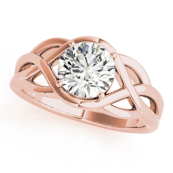 1.85 Ct Round Cut VVS1 Diamond Lab-Created Engagement Ring 14K Rose Gold Finish