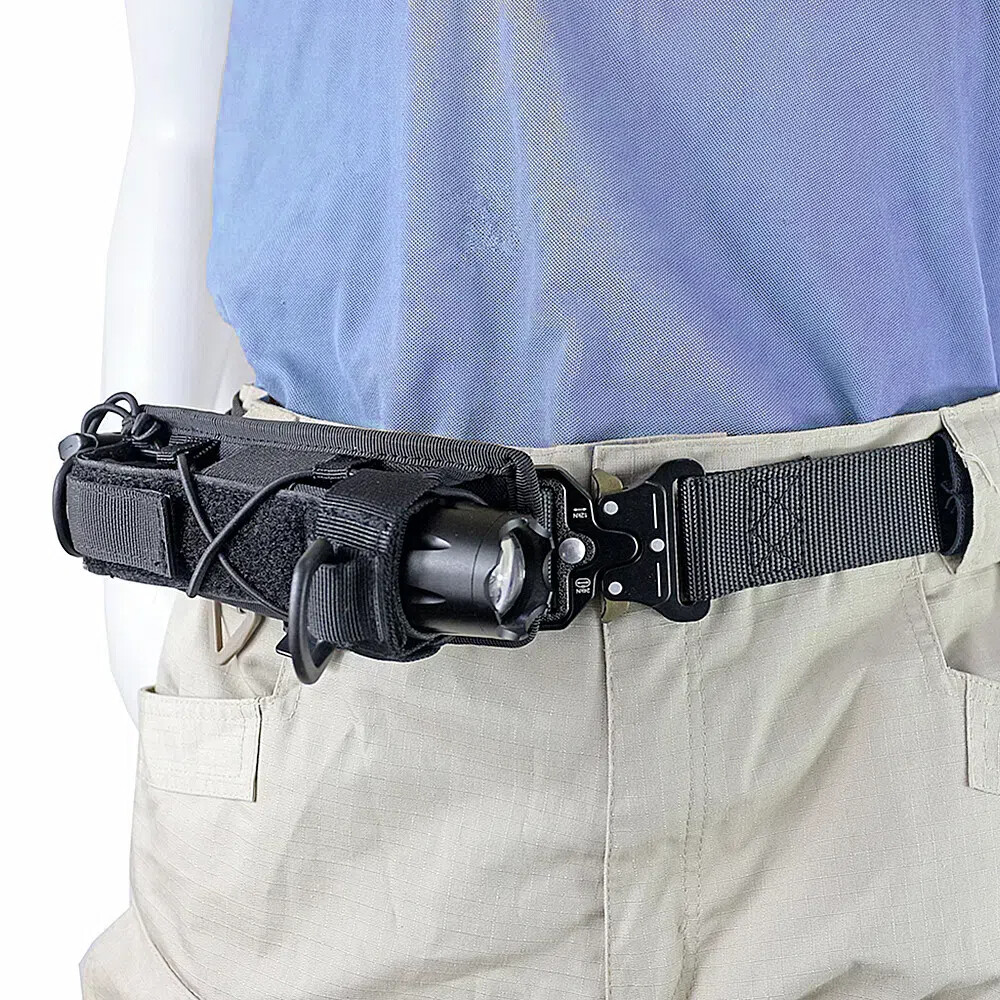 US Tactical MOLLE Open Top Flashlight Holster for Vertical & Horizontal Carrying