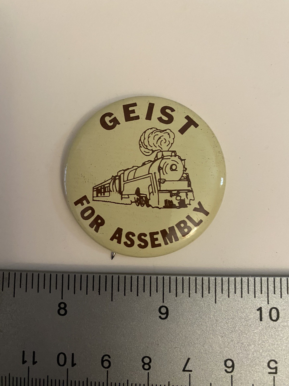Geist For Assembly Political Pin Back Button P43