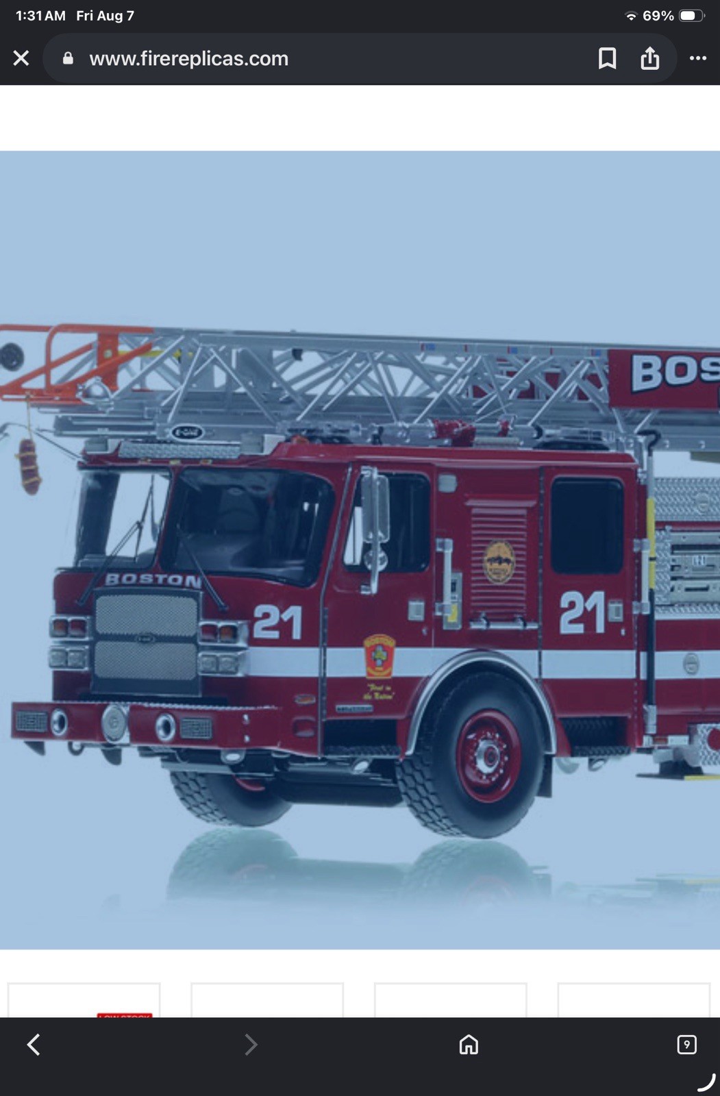 FireReplicas Boston Ladder 21 Orient Heights