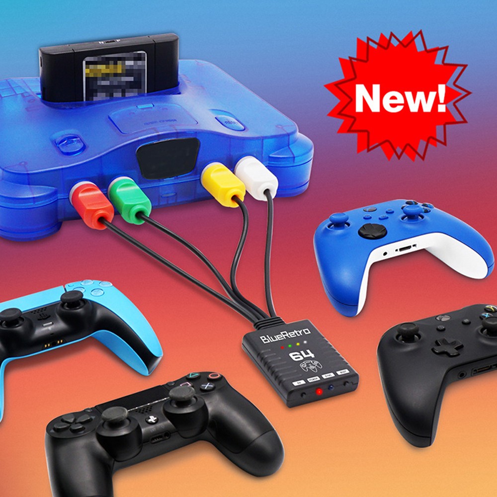 For N64 Gaming Console 4-In-1 Bluetooth Wireless Converter Controller Adapter ES