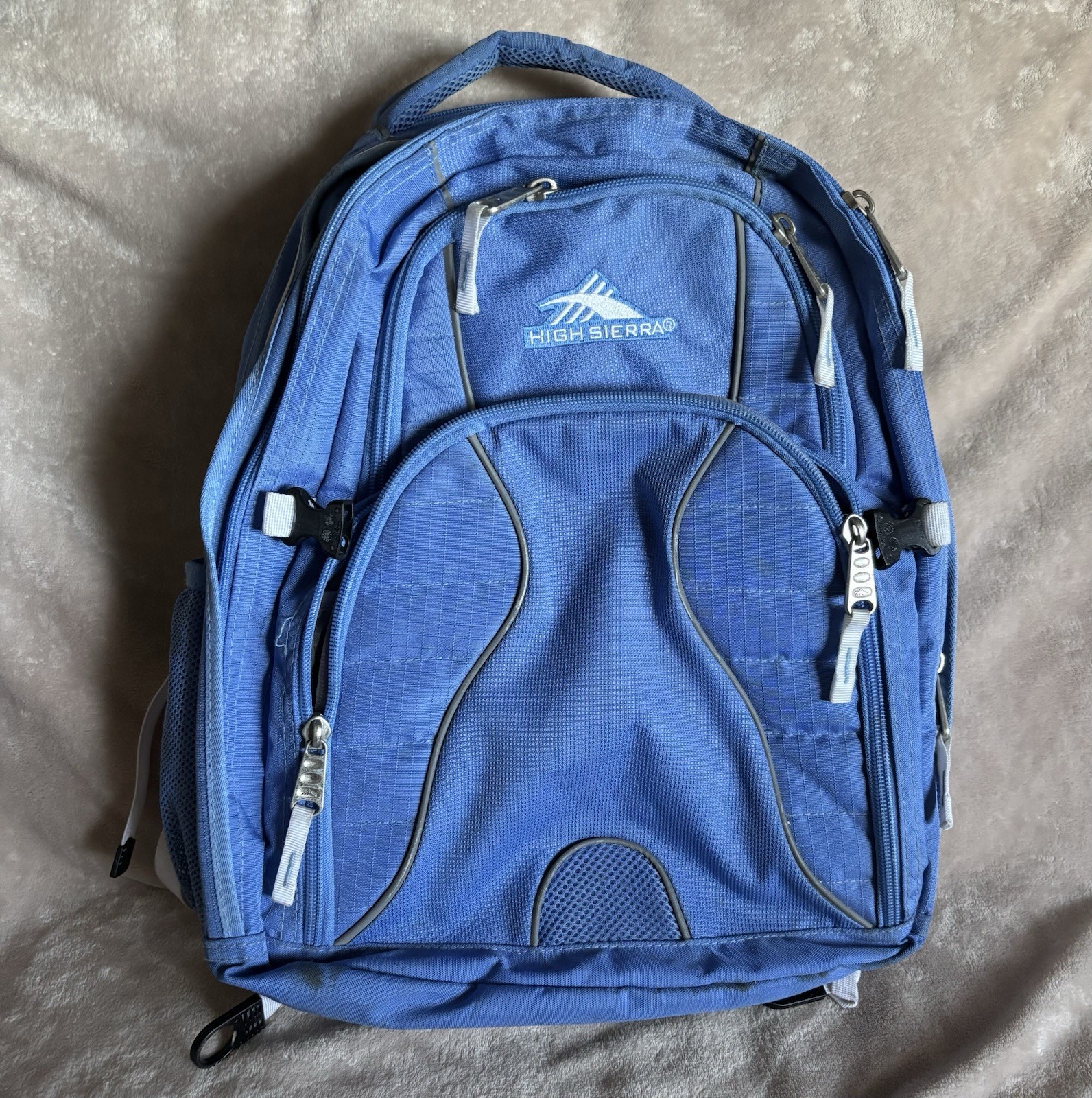 High Sierra Periwinkle Blue Big Laptop Backpack Suspension Strap System Tech Spo
