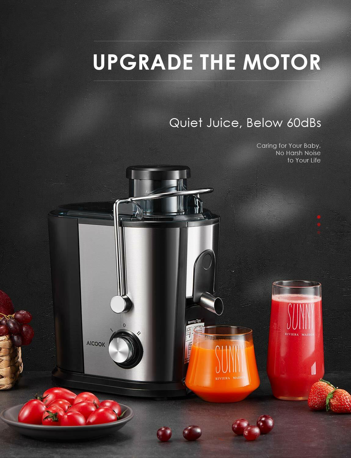 Exprimidor Centrífugo Extractor de Jugos con Ajustes Múltiples Inoxidable 400W