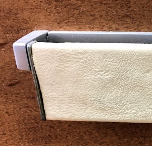 3-3/8" Italian Mid Century Pull Leather and Matte Chrome