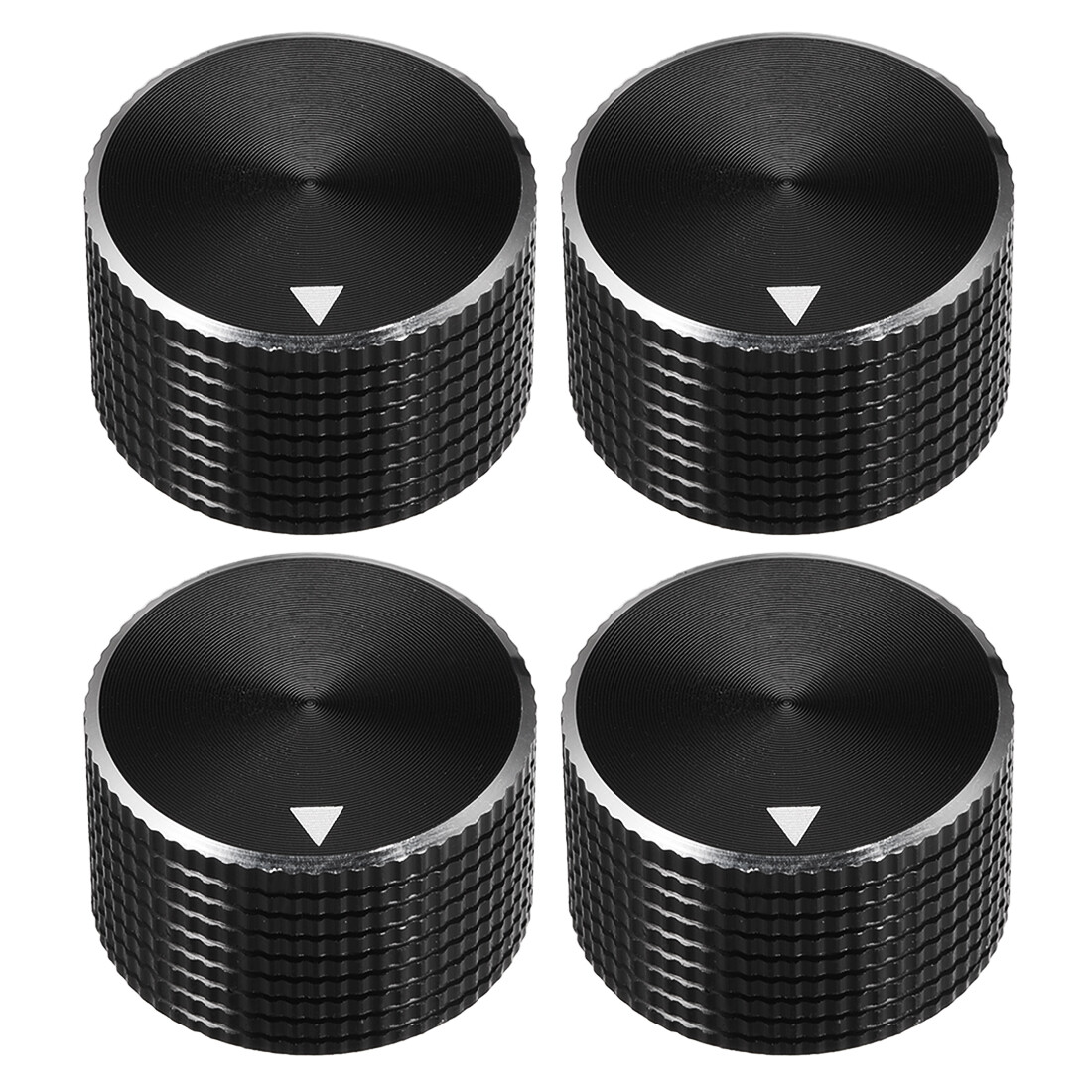 Stereo Knob, 25*6*15.5 mm Aluminium Alloy, Volume Control Knobs, Black 4pcs