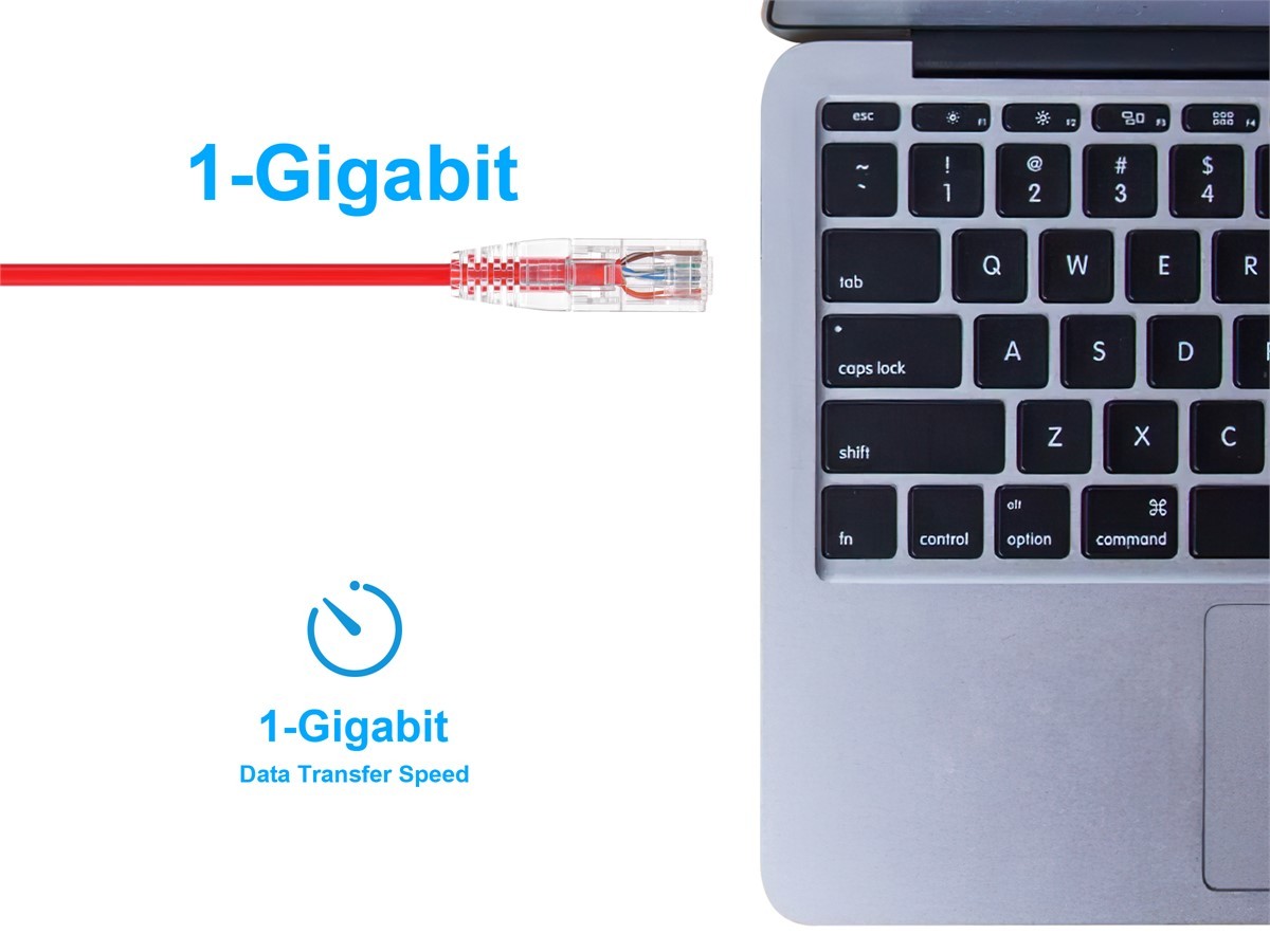 Monoprice Cat6 Ethernet Patch Cable - 2 feet - Red | Snagless RJ45 Stranded