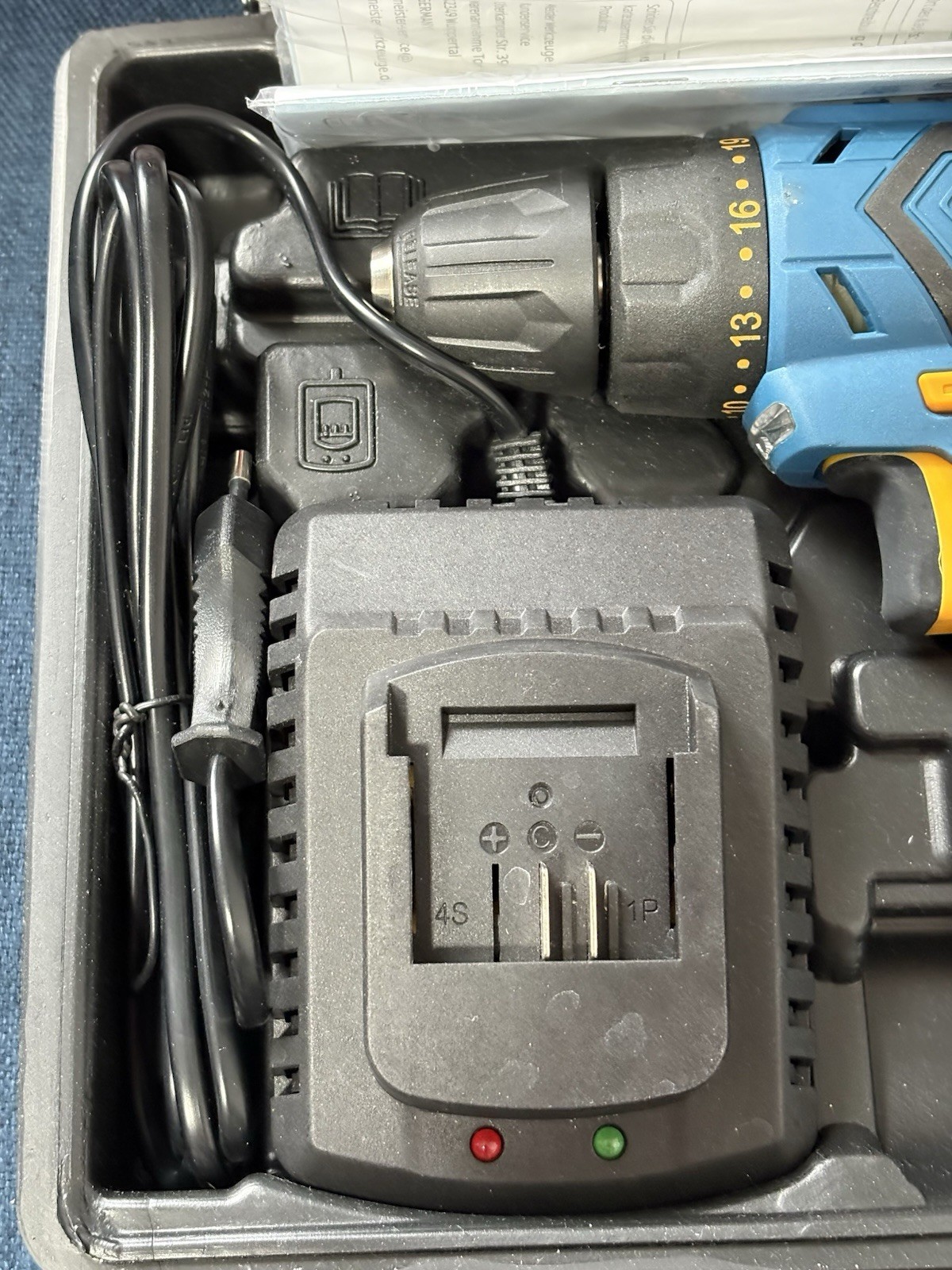 Workzone 16V Cordless Drill Set Kit Li-Ion Battery EU Plug New Case