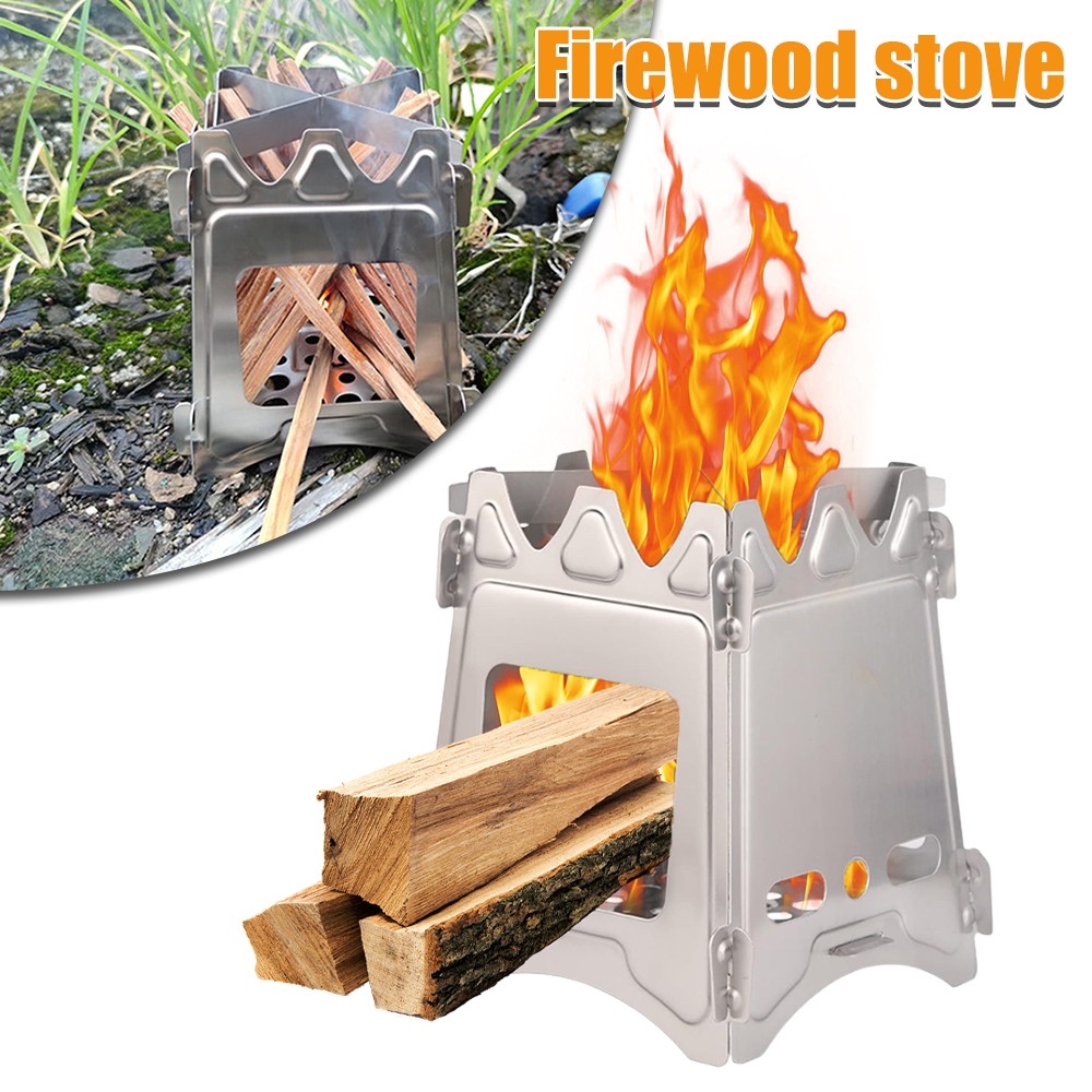 Portable Detachable Stainless Steels Stove Foldable Windproof Firewood Stove AIP