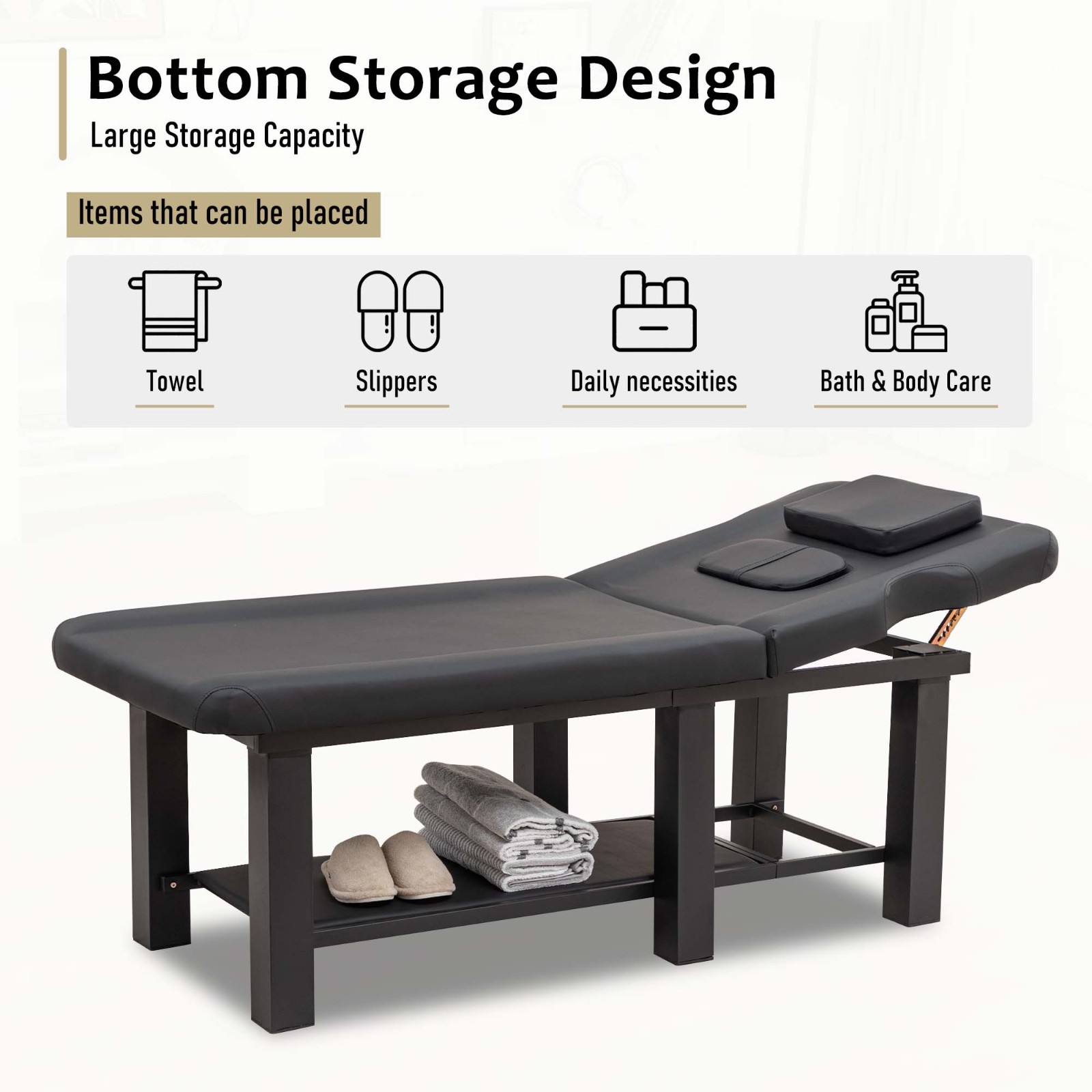 Multi-Function Professional Massage Therapy Table, Black