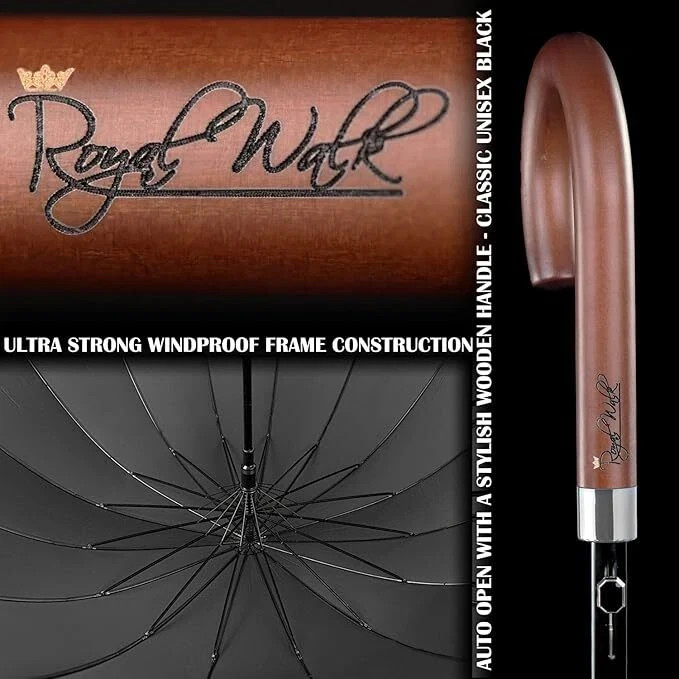 Windproof Large Umbrella for Rain 54 Inch Automatic Open for 2 Persons Wind Resi