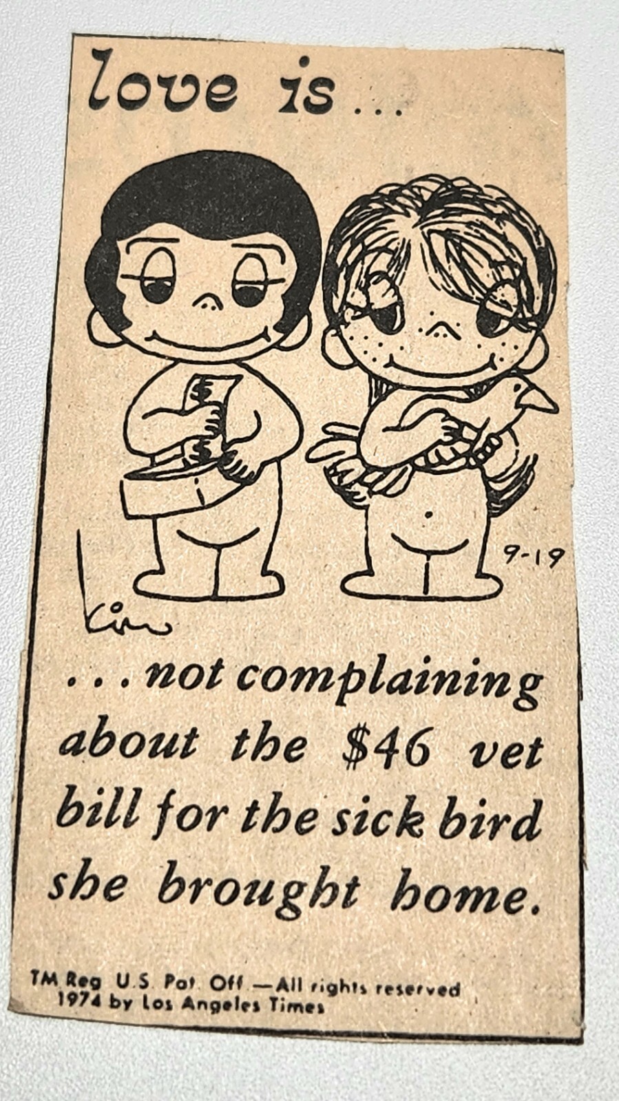 LOVE IS ... Vintage. Comics from the 70s. Cut-Outs