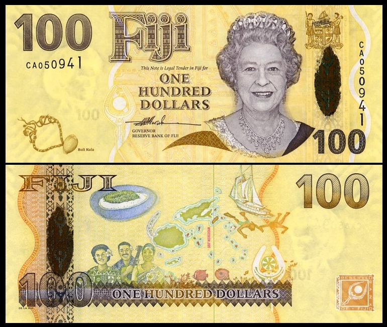 Fiji 100 Dollars ND(2007) P114 UNC - Polymer Hybrid