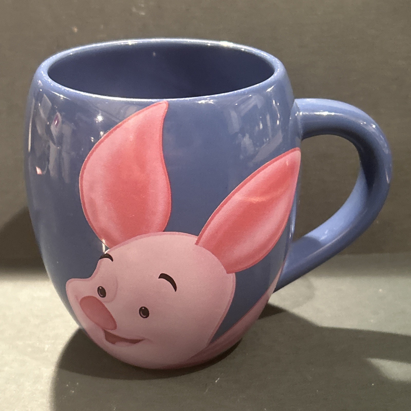 Vintage Disney Winnie The Pooh Piglet Large Blue Barrel Coffee Mug TAMS
