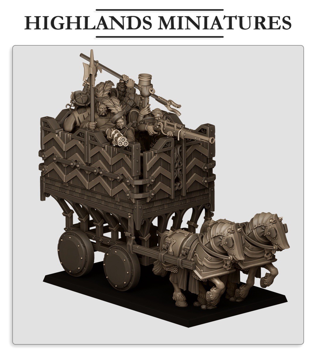 Sunland Armoured Wagon, Highlands Miniatures, Empire Of Sunland