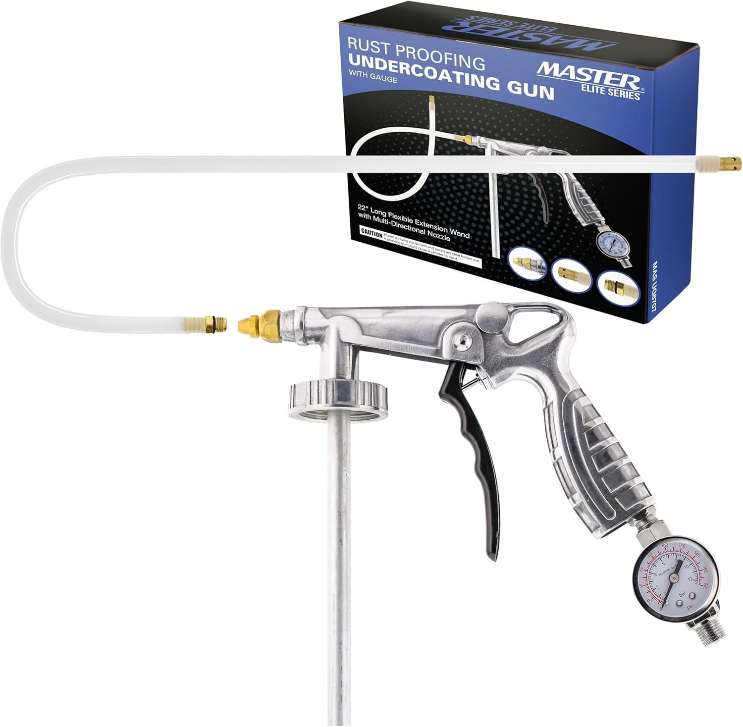 Master Elite Undercoating Spray Gun with Regulator & Flexible Extension Wand - P
