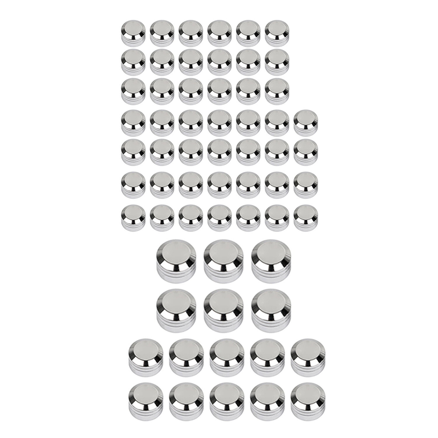 62Pcs Chrome CNC Engine Topper Bolt Cap For Harley Fat Street Bob Road King FLHR