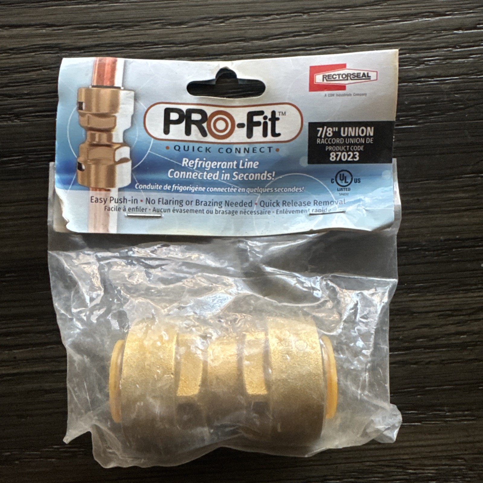 RectorSeal 87023 PRO-Fit 7/8" Quick Connect Union for refrigerant line