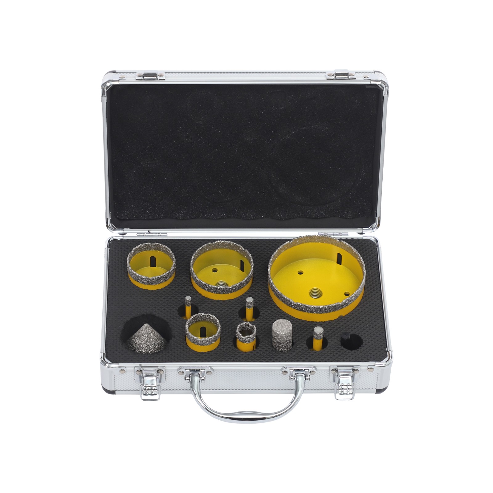 10 Piece Diamond Drill Bits Set Masonry Hole Saw for Glass Tile Marble Ceramic