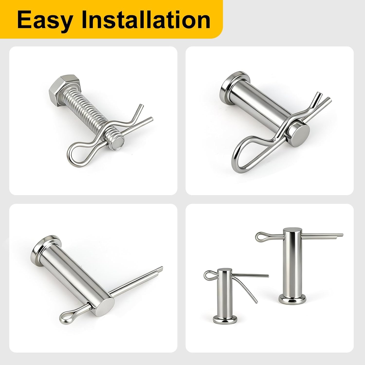 Cotter Pin Assortment Kit 283 Pcs, 304 Stainless Steel 16 Sizes Cotter Pins Hair