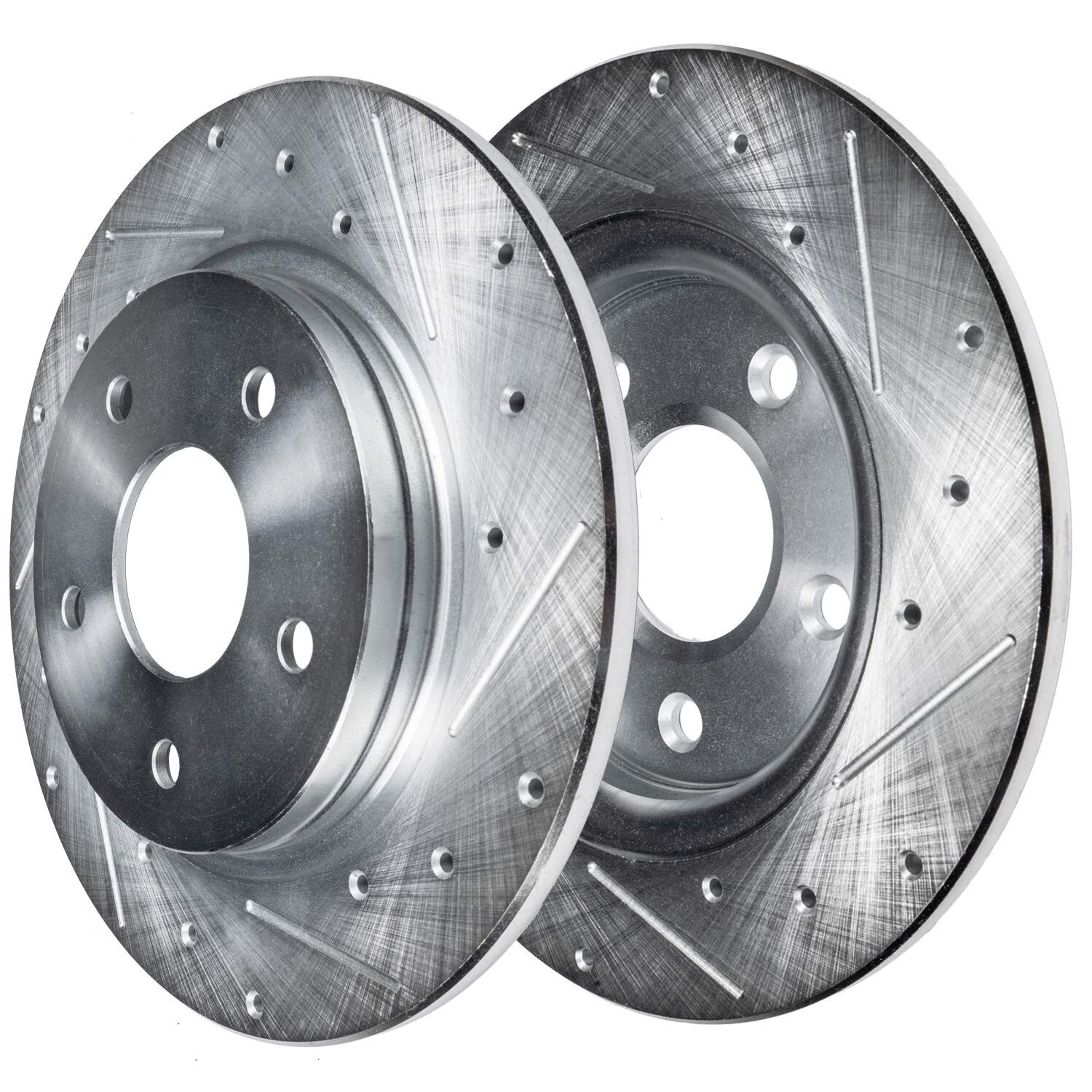 Front and SOLID Rear Drilled Rotors Brake Pads for Lincoln Nautilus Ford Edge