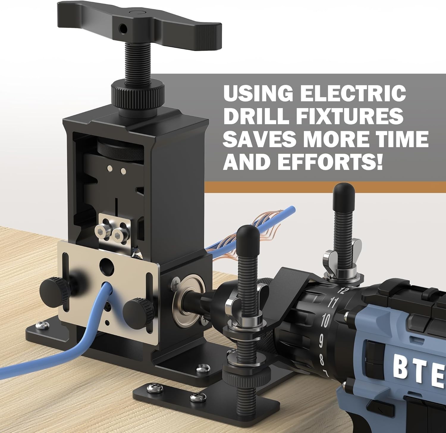 Adjustable Wire Stripper Machine, Upgraded – Drill-Powered Automatic Stripper