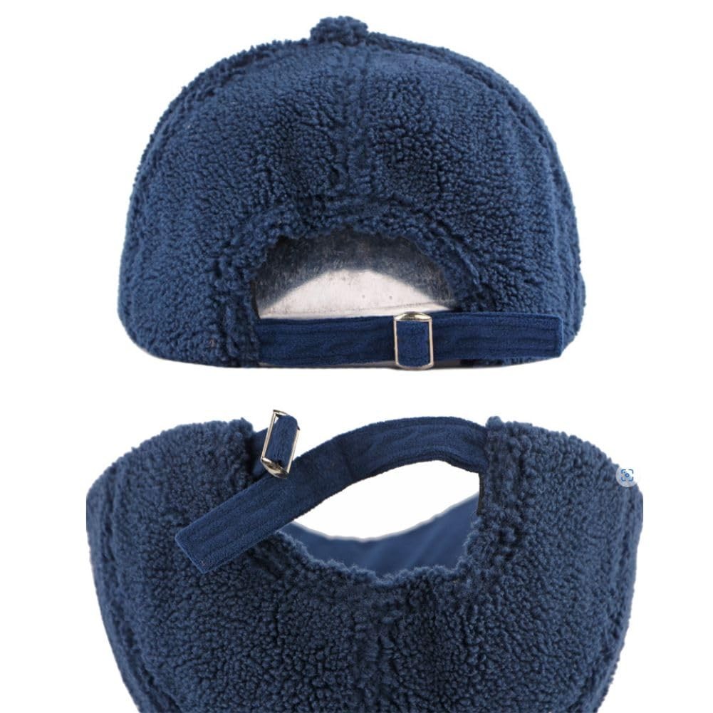 FASHIXD Lamb Wool Baseball Cap for Men Women, Winter One Size, Dark Blue