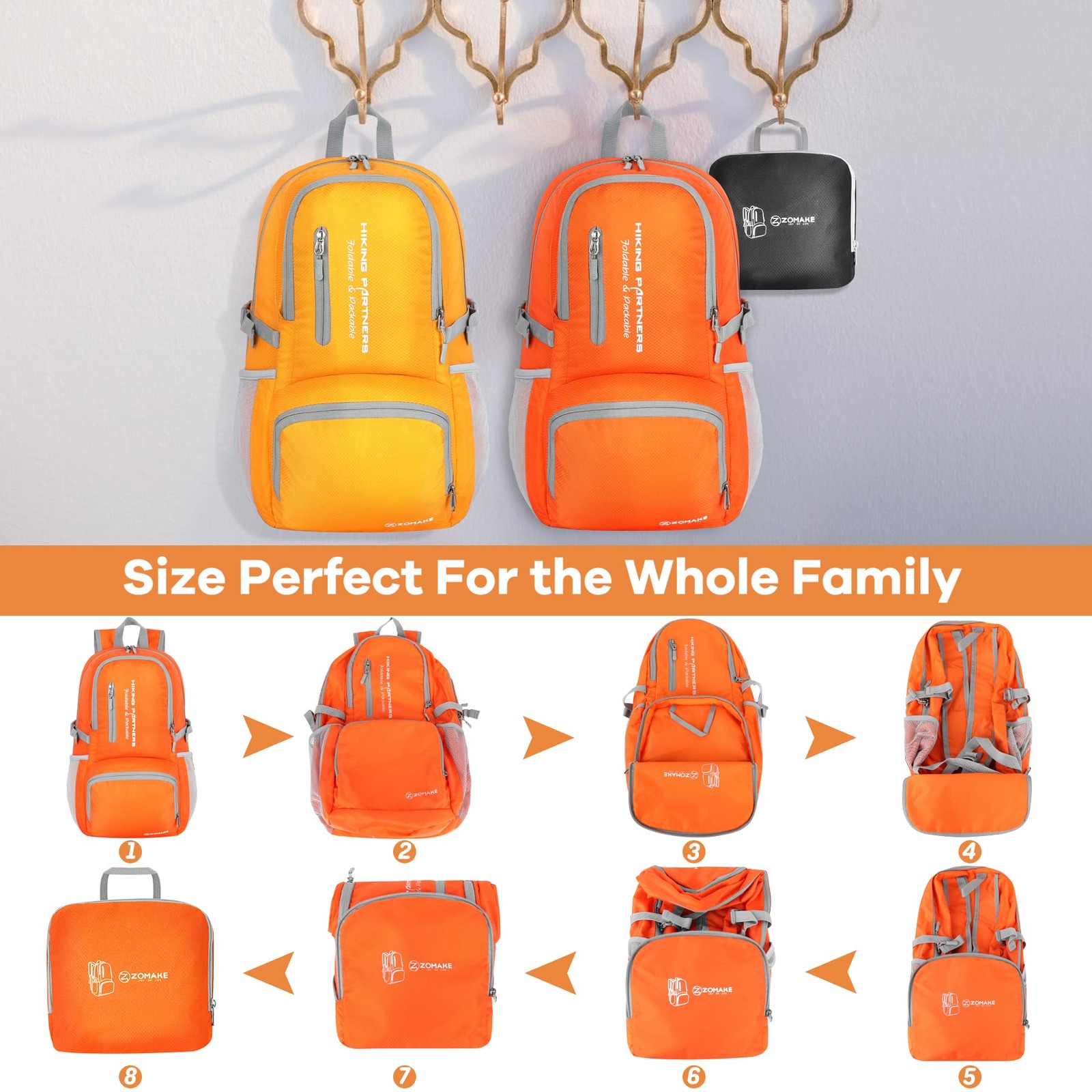Lightweight Packable Backpack, 35L Light Foldable Hiking Backpacks Water Resi...