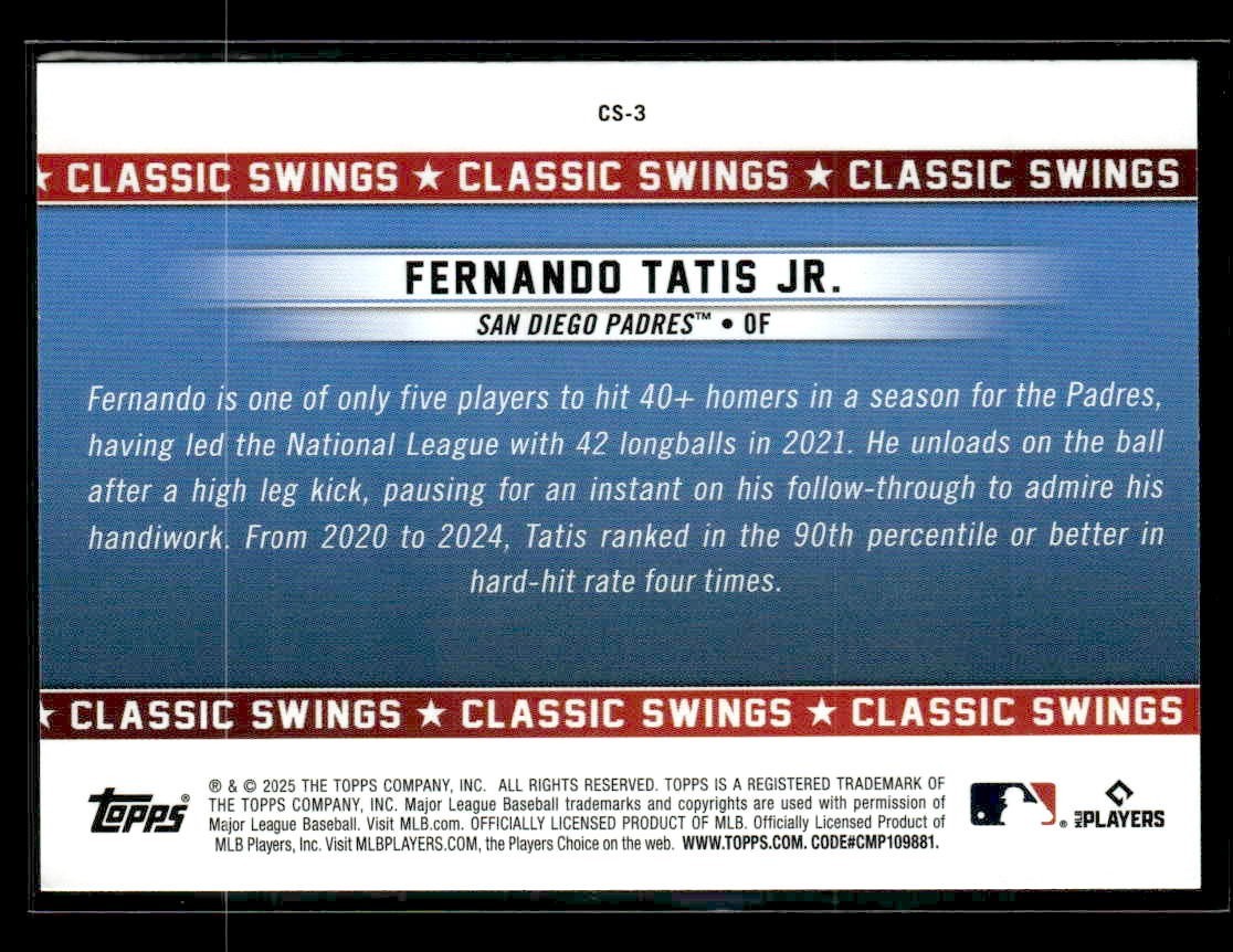 2025 Topps All-Star Game - Classic Swings - #CS-1-25 PYP - Updated 10/29